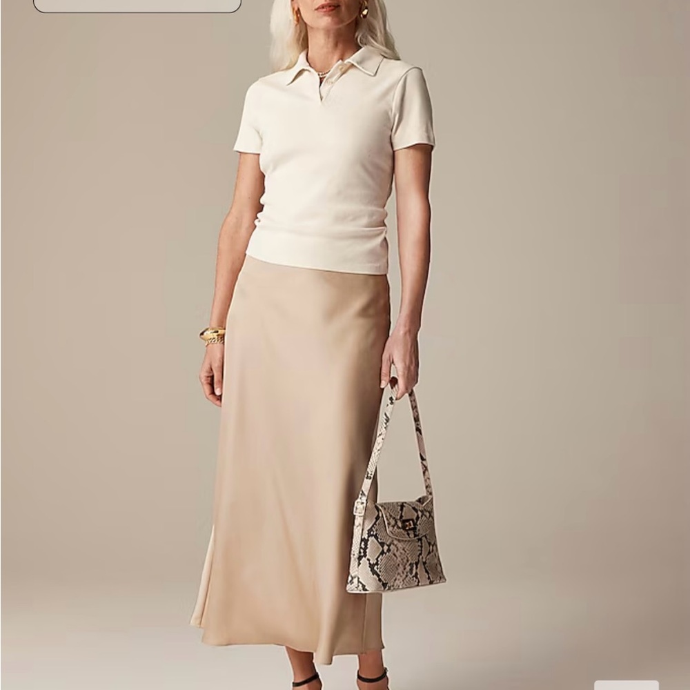 J Crew Gwyneth Slip Skirt in Light Khaki